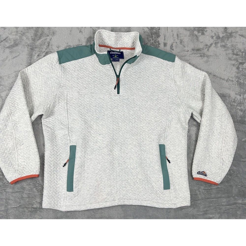 COPY - Chubbies Long Sleeve The Big Sur Quilted Quarter-Zip Heathered Large *re…